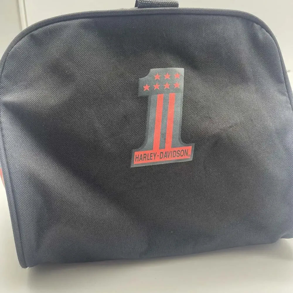Harley-Davidson Black & Red Sport Stripe Duffel Gym Travel Bag